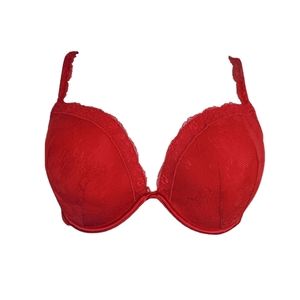 CACIQUE Red Floral Lace Underwire Bra 42DD
